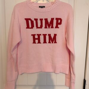 Wild Fable Pink Sweater with Red Text